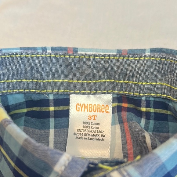 Gymboree LIKE NEW Blue and Red Button Down Shirt Long Sleeves - Picture 2 of 4